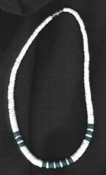 Necklace: White Puka Shell/Several  Beads - Product Image