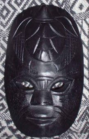 War Mask: Single Sea Turtle in Black Mako Wood