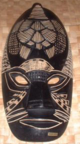 War Mask: Single Sea Turtle Etched in Black Mako Wood