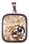 Pendant: 14K Square Floral