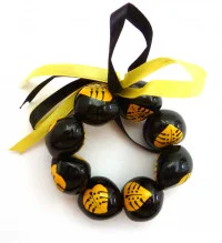 Painted Kukui Nut Bracelet/Anklet - Yellow - Product Image