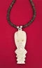 Tiki Necklace - Flat White with Brown Coconut Necklace