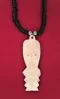 Tiki Necklace - Flat White with Black Coconut Necklace
