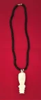 Tiki Necklace - Flat White with Black Coconut Necklace