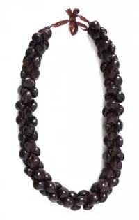 Kukui Nut: Brown Triple Strand Lei - Product Image