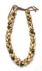 Kukui Nut: Light Tiger Triple Strand Lei