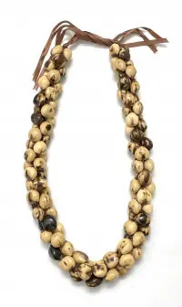 Kukui Nut: Light Tiger Triple Strand Lei - Product Image