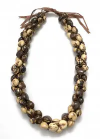 Kukui Nut: Tiger Triple Strand Lei  - Product Image
