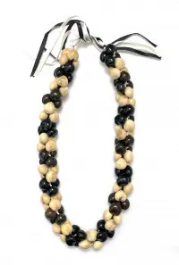 Kukui Nut: Tri-Color Triple Strand Lei - Product Image