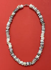 Necklace: Spotted Surfer's Hand-Strung Big Shell Model 1 - Longer 23" Size! - Product Image