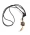 Single Boar's Tooth Necklace: Etched sea turtle with Chinese letters