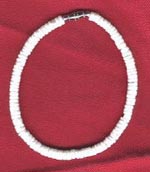 Bracelet/Anklet: White puka cut shell - Product Image