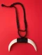 Double Boar's Tooth Necklace: Black