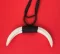 Double Boar's Tooth Necklace: Black