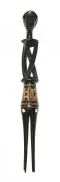 Fiji Vesi Wood Cannibal Fork with Mother-of-Pearl Inlay - 12" - Model 1 