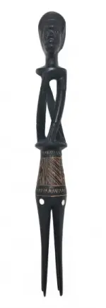 Fiji Vesi Wood Cannibal Fork with Mother-of-Pearl Inlay - 12" - Model 8 - Product Image