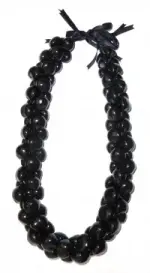 Kukui Nut: Black Triple Strand Lei - Product Image