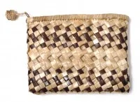 Lauhala Clutch Purse - Double Stripe 7"x5" - Product Image