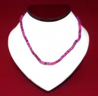 Necklace: Crimson/Pink Cut Shell - Product Image