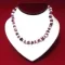 Necklace: Dark Pink and White Puka Shell 