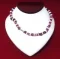 Necklace: Dark Pink and White Puka Shell 