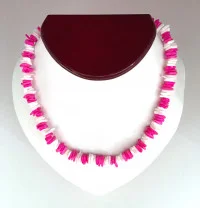 Necklace: Pink and White Puka Shell
