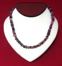 Necklace: Purple, Crimson, Pink Puka Shell