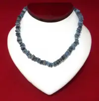 Necklace: Steel Blue Puka Shell