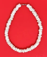 Necklace: White Surfer's Hand-Strung Big Shell Model 10 - Product Image