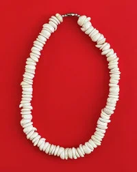 Necklace: White Surfer's Hand-Strung Big Shell Model 11 - Product Image
