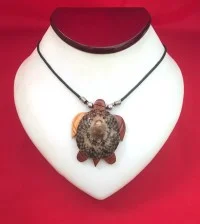 Necklace: Wood Sea Turtle w/ Shell - Model 8 - Product Image