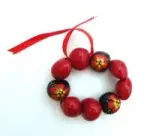 Painted Kukui Nut Bracelet/Anklet - Red /Black - Product Image