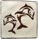Pillow Covering: Dual Dolphins in Brown/White - Product Image
