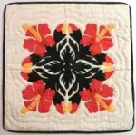 Pillow Covering: Four Hibiscus in Four Colors - Product Image