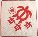 Pillow Covering: Sea Turtles & Sun in Red/White - Product Image