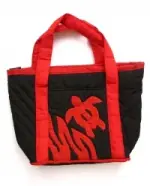 Quilted Purse: Black & Red Sea Turtle - Product Image