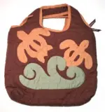 Quilted Purse - Tan Sea Turtle on Brown - Product Image