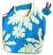 Quilted Purse - White Hibiscus on Bright Blue 