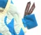 Quilted Purse - White Hibiscus on Bright Blue 