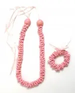 Shell: Popcorn Shell Choker Lei & Bracelet - PINK - Product Image