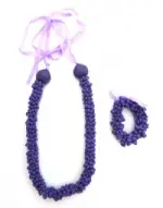 Shell: Popcorn Shell Choker Lei & Bracelet - Purple - Product Image