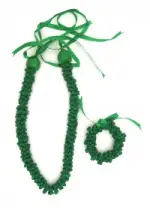 Shell: Popcorn Shell Choker Lei - Green - Product Image