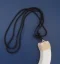 Single Boar's Tooth Necklace: Raffia Tip - Extra Long
